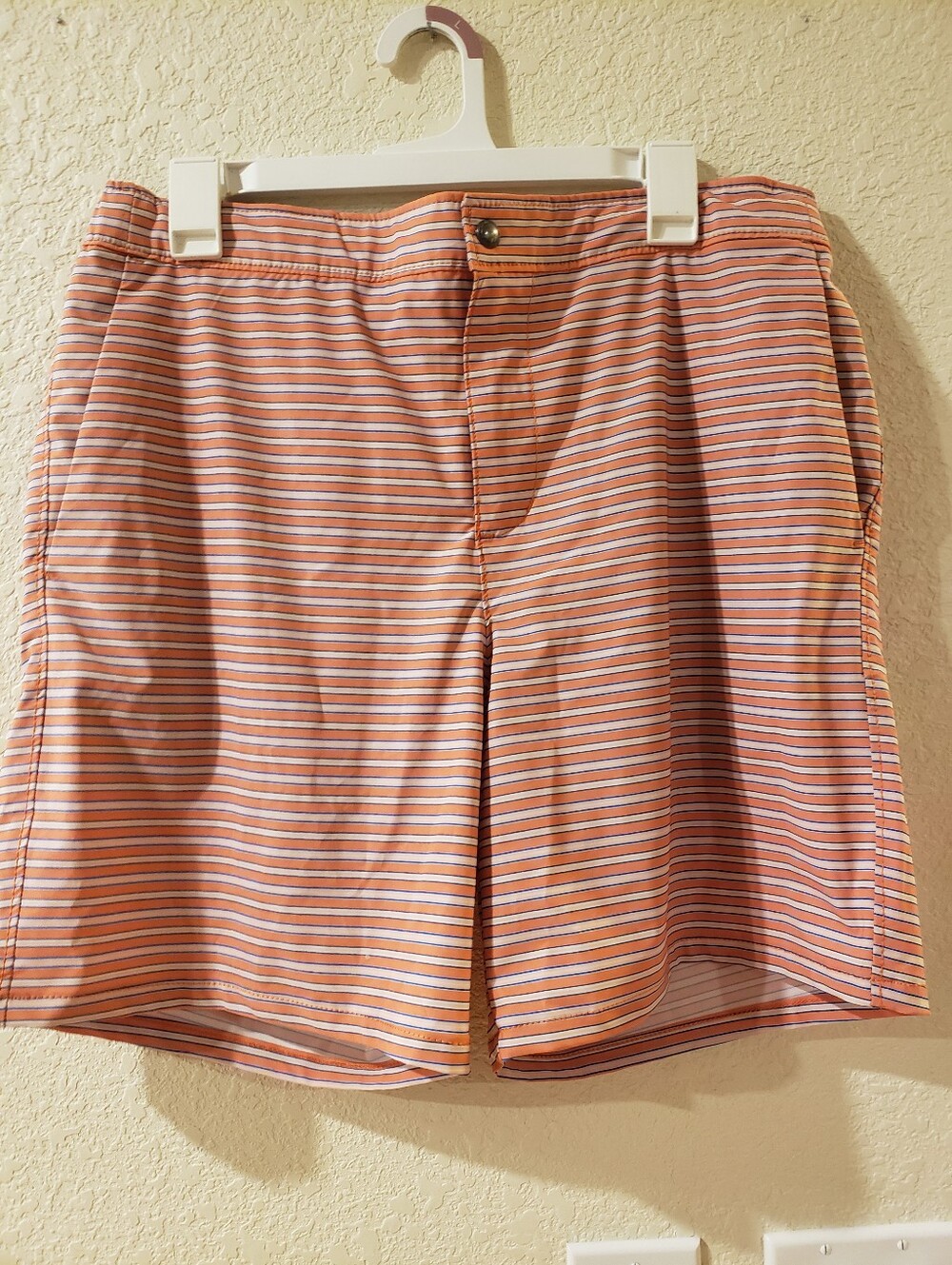 Lands' End Men's Orange Striped Performance Shorts